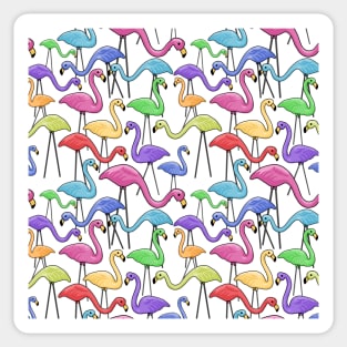 Flocking Fabulous Flamingos All Over Print Sticker